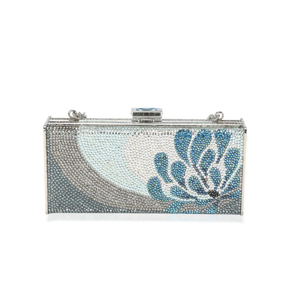 Judith Leiber Blue & Silver Crystal Minaudiere